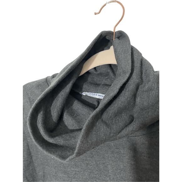 Zara Women's Heathered Gray L Turtleneck Lagenlook Minimalist Long Sleeve Dress - Picture 4 of 4